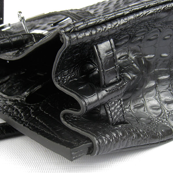 Replica Hermes Birkin 30CM Crocodile Head Veins Bag Black 6088 On Sale - Click Image to Close